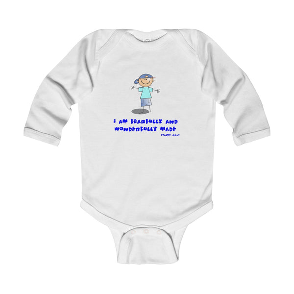 "Wonderfully Made" Boy Infant Long Sleeve Bodysuit