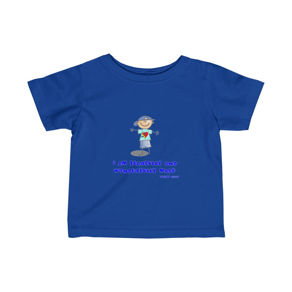 "Wonderfully Made" Down Syndrome Boy Infant Fine SS Jersey Tee