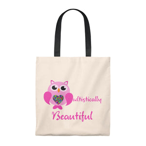 "Owltistically Beautiful" Autistic Tote Bag - Vintage