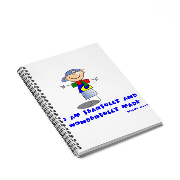 "Wonderfully Made" Autistic Boy Spiral Notebook - Ruled Line