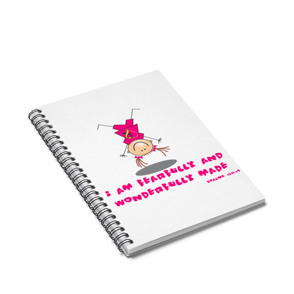 "Wonderfully Made" Down Syndrome Girl Spiral Notebook - Ruled Line