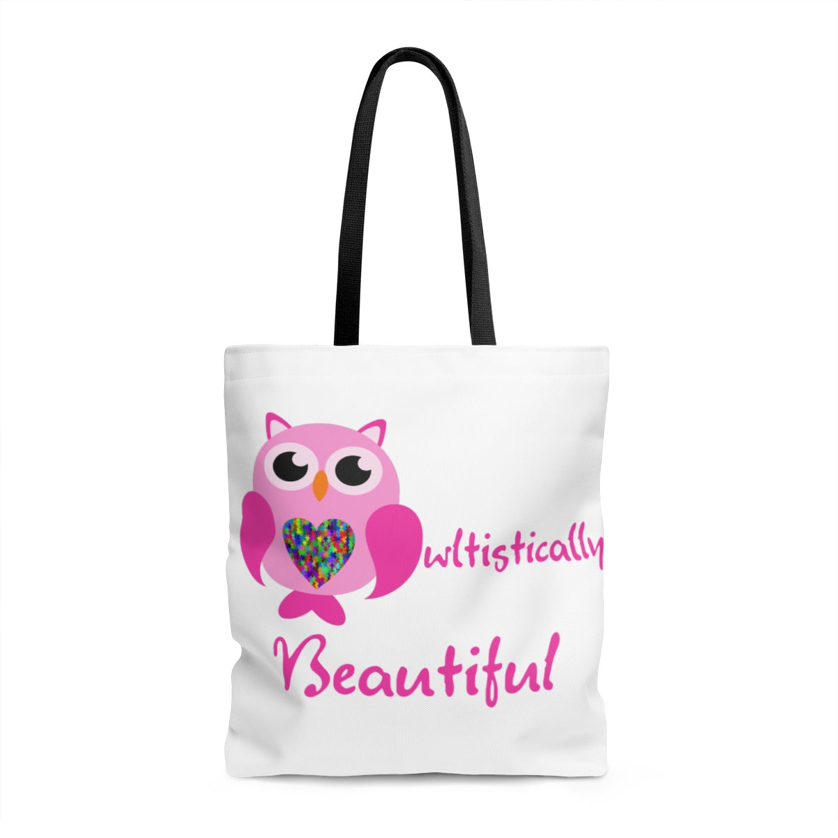 "Owltistically Beautiful" Autistic AOP Tote Bag