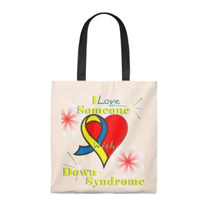 "I Love Someone with Down Syndrome" Tote Bag - Vintage