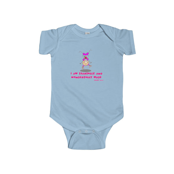 "Wonderfully Made" Down Syndrome Girl Infant Fine SS Jersey Bodysuit
