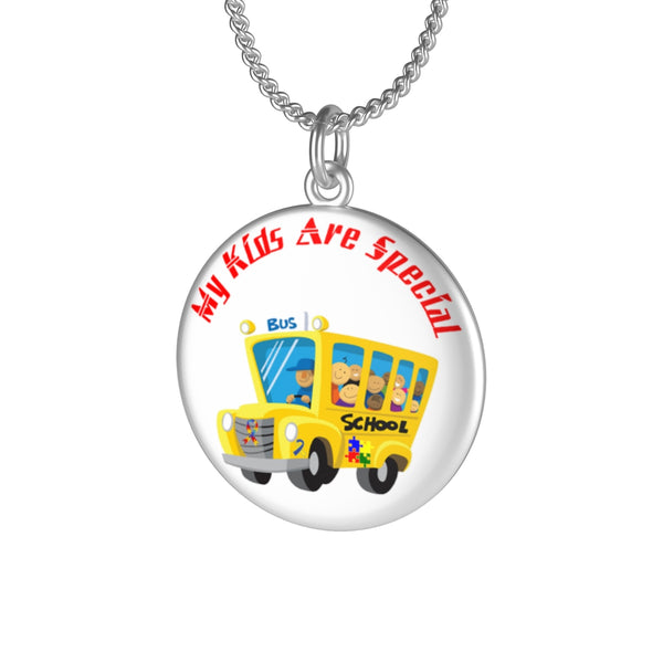 "Schoolbus Special Kids" Red Letters Single Loop Necklace