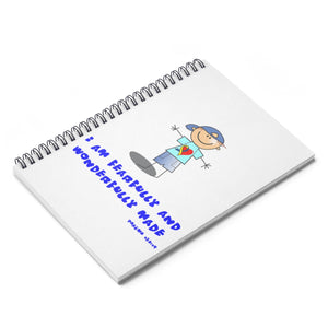 "Wonderfully Made" Down Syndrome Boy Spiral Notebook - Ruled Line