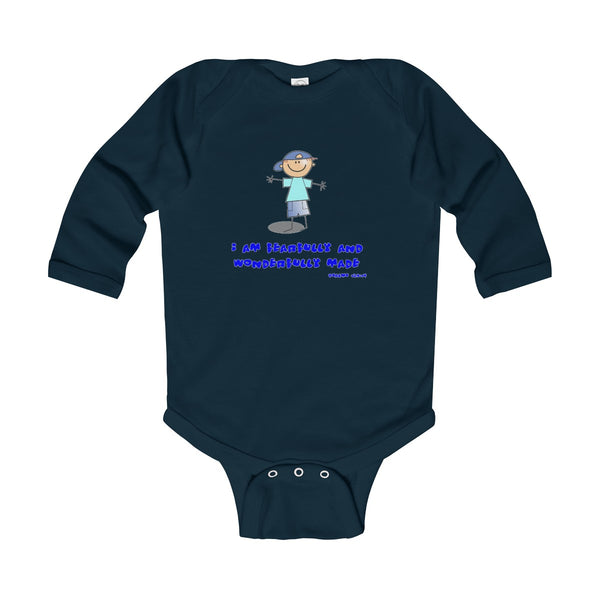 "Wonderfully Made" Boy Infant Long Sleeve Bodysuit