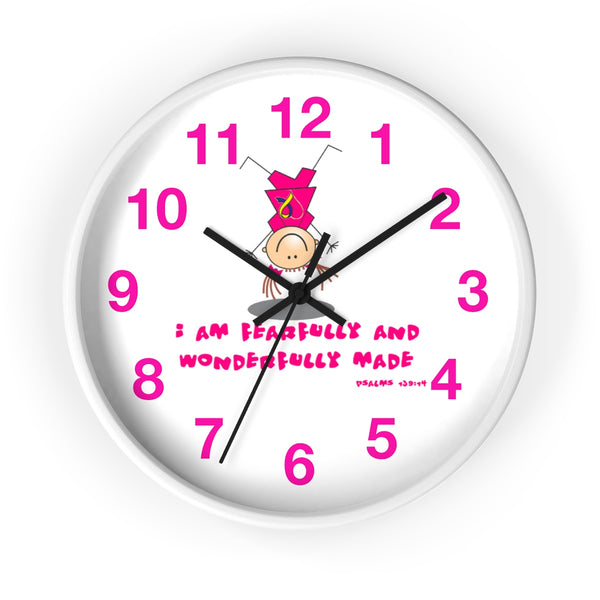 "Wonderfully Made" Down Syndrome Girl Wall clock