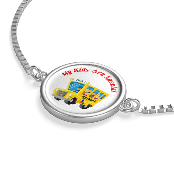 "Schoolbus Special Kids" Red Letters Box Chain Bracelet