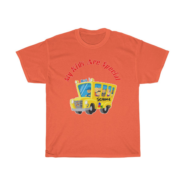 "Schoolbus Special Kids" Red Letters Unisex Heavy Cotton Tee