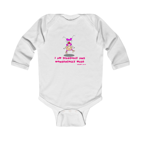 "Wonderfully Made" Down Syndrome Girl Infant Long Sleeve Bodysuit