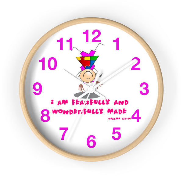 "Wonderfully Made" Autistic Girl Wall clock