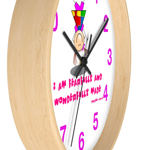 "Wonderfully Made" Autistic Girl Wall clock