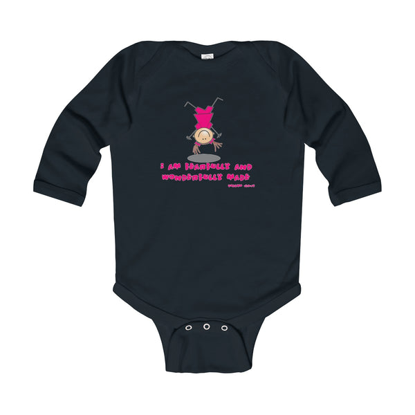 "Wonderfully Made" Girl Infant Long Sleeve Bodysuit