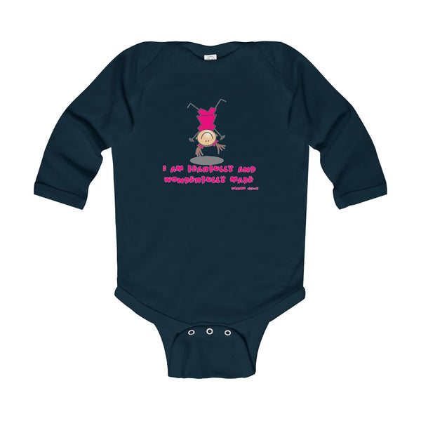 "Wonderfully Made" Girl Infant Long Sleeve Bodysuit